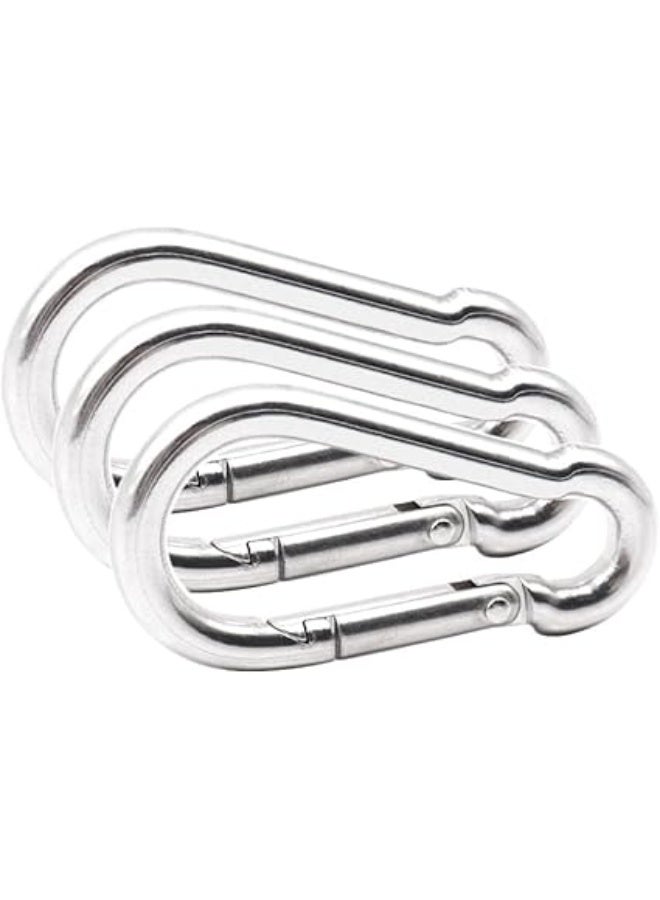 Yuknees 6Pcs Carabiner Clip Heavy Duty,304 Stainless Steel Karabiner,Locking Carabiners (M6),Snap Hooks for Outdoor, Fishing, Hiking, Traveling - Image 3